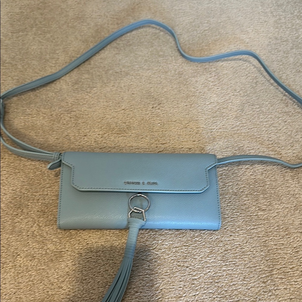 Charles & Keith Blue Crossbody Bag Sleek Design
